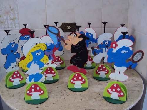 Enfeites Para Mesas Smurfs